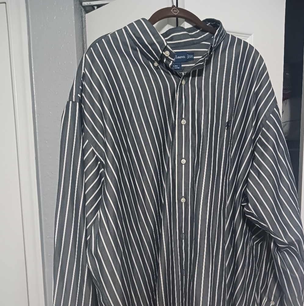 Men's Polo stripe shirt, gray/white Ralph Lauren's XXL